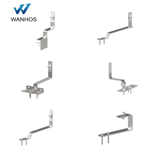 Asphalt roof aluminum SlateTile Solar Panel Installation Hook Pitched stainless steel solar pv flat tile roof hook