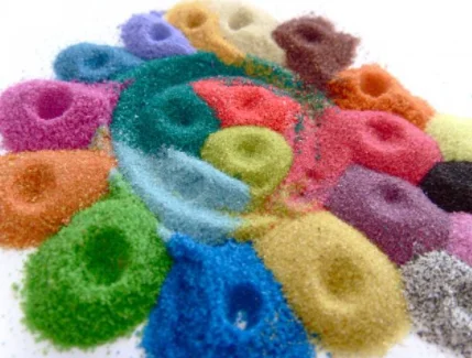 Stock colorful sand dye color sand for wedding decoration  colors for kids sand art act