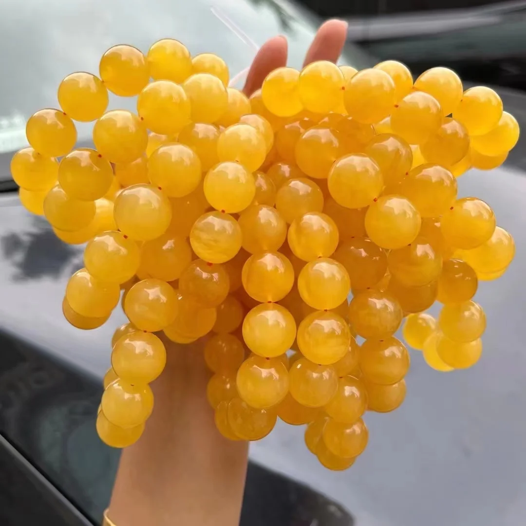 Made In China Superior Quality Natural White And Yellow16-18mm Baltic Amber Stone Loose Ball Beads Muslim Prayer Bead
