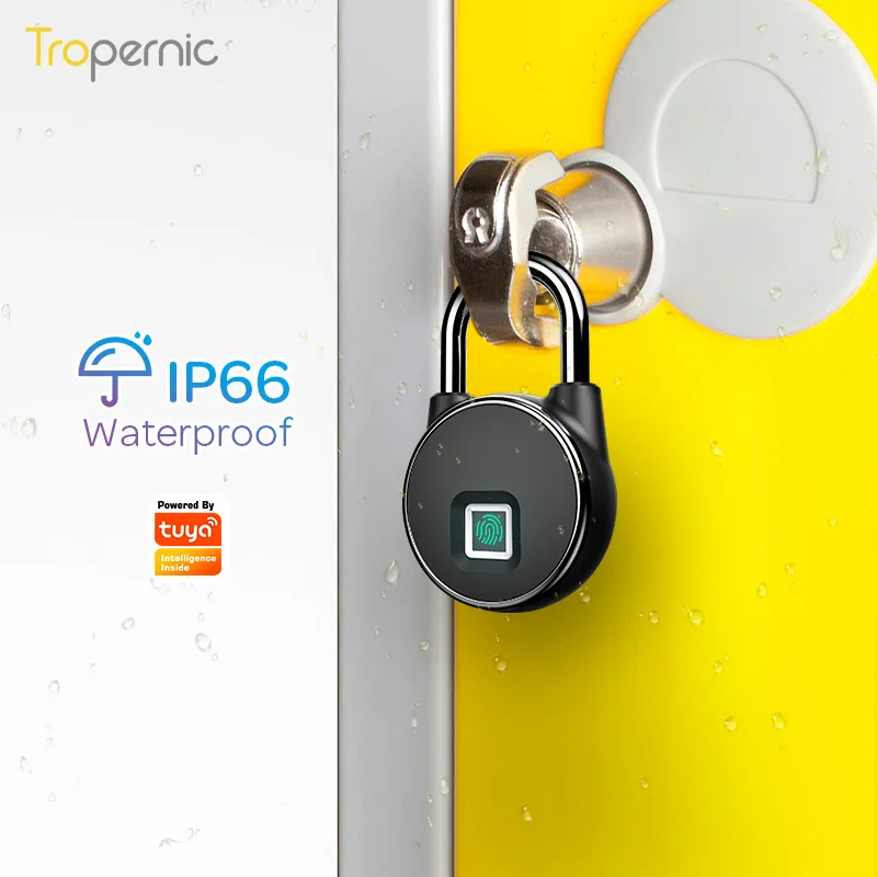 Waterproof IP66 Fingerprint Lock Keyless Waterproof Zinc Alloy Small Biometric Padlock