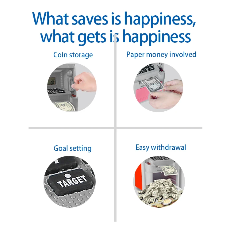 Vending machine piggy bank for Real Money kids atm piggy bank with password