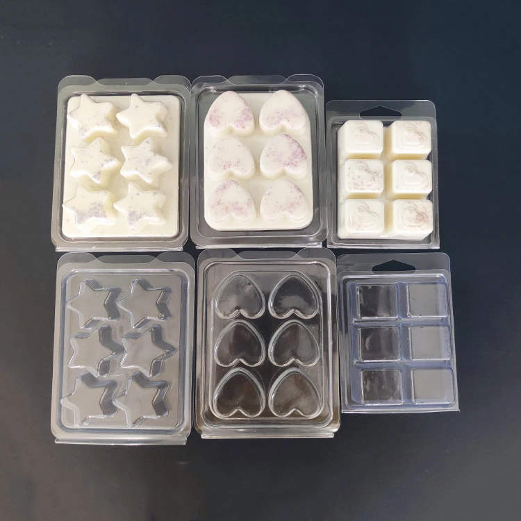 
Customizing Heart Shape Clear Wax Melts and Candle Clamshell Packaging 
