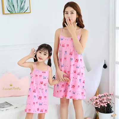 Mommy and Me Outfits Casual Dresses Home Wear Mother and Mini Me Sleep Dress