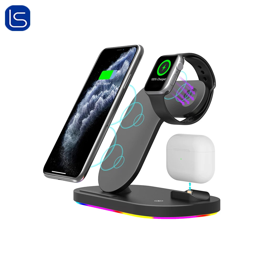 
Hot Products 2020 3 In 1 Wireless Charger Stand Charging Docking For iPhone 12 All In One Wireless Charger Station 