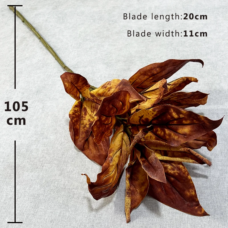 QYY Artificial Dry Pipa Leaves High Quality Silk Burnt Edge Artificial Flowers Autumn Color Home Wedding Decorations