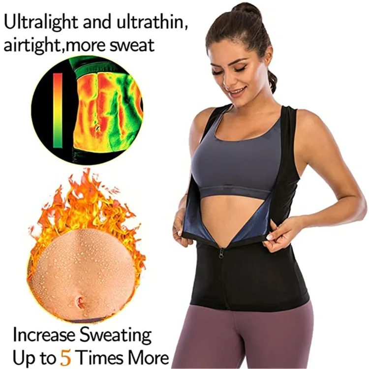 Workout Clothes Sweat Waist Trainer Shaper Vest Sauna Suits With Zipper