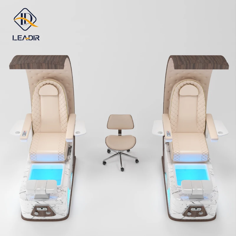 Modern Luxury European Throne Professional High Back Foot Spa Massage Whirlpool Pipeless Jet Pedicure Chairs for Nail Salon