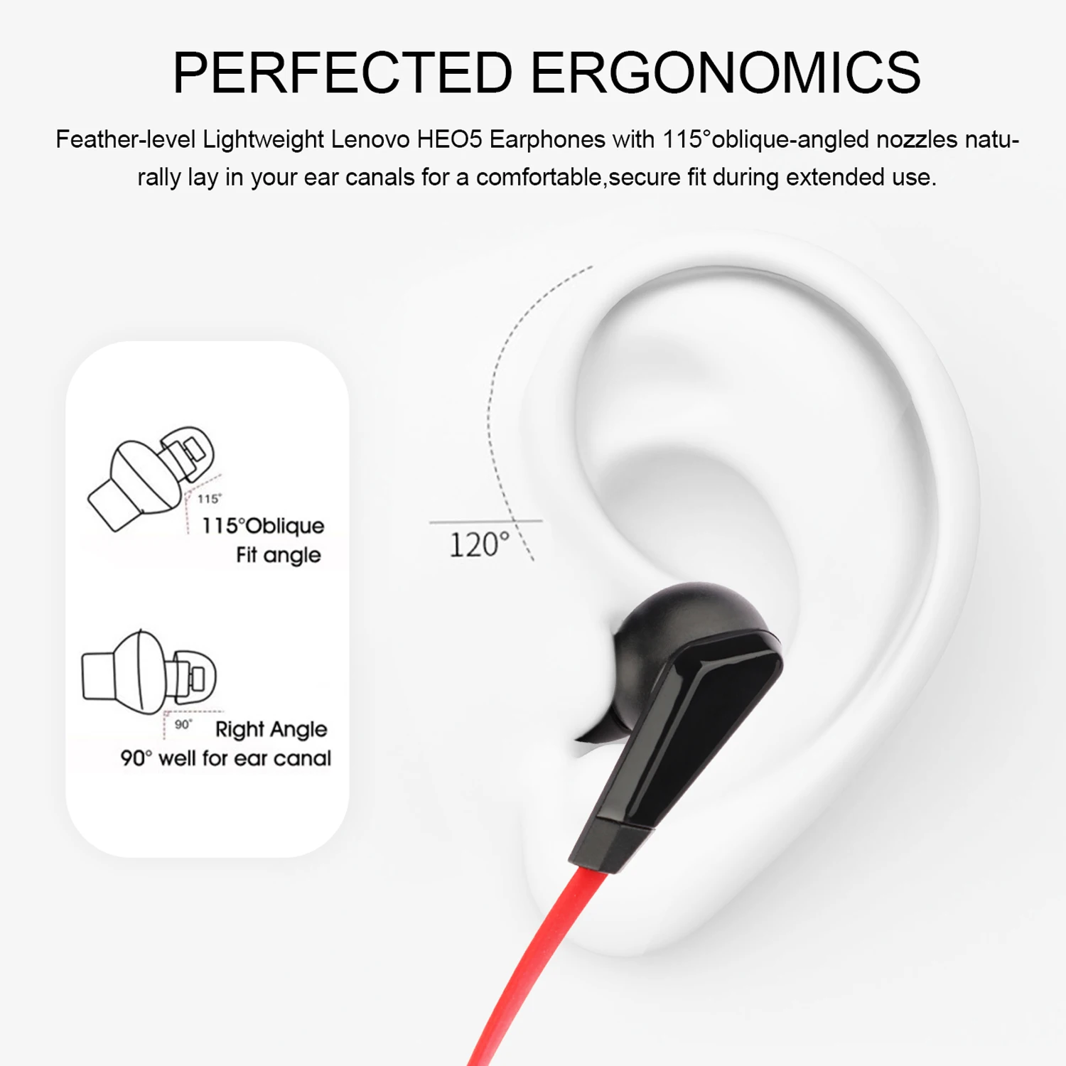 Original Lenovo HE01 Wireless Headphone Sports Earbuds Noise Cancelling Headsets hearing aid In-ear Neckband Earphones