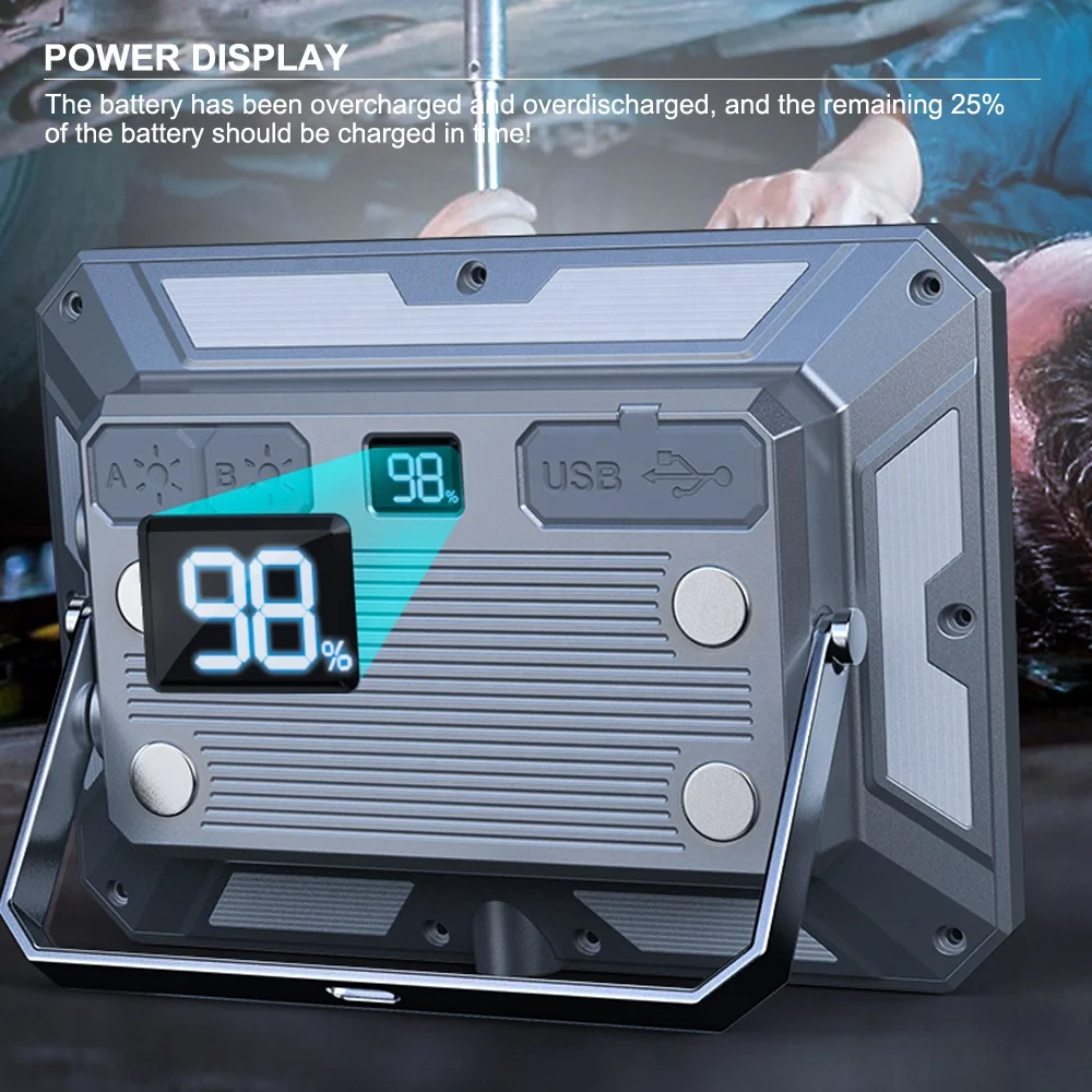 KXK-686 Camping Lamp Portable Rechargeable Outdoor Lighting Aluminum Panel Work Light COB Powerful LED Camping Light