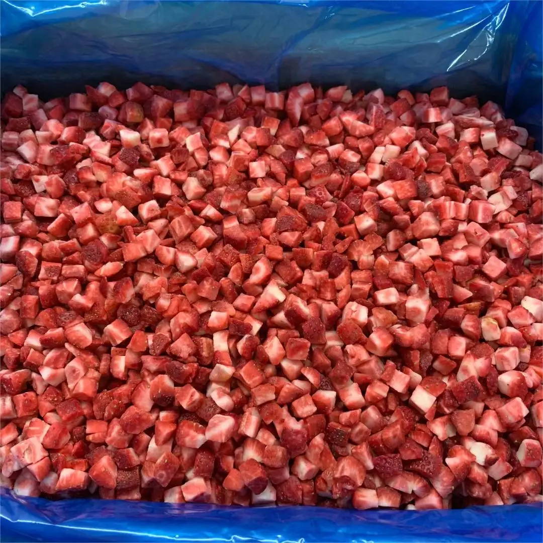 Frozen Strawberry Dices Wholesale Quick Frozen Fresh Diced Strawberries IQF EXPORT