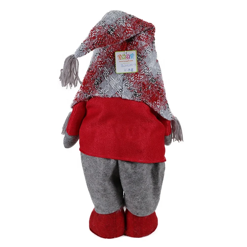 
30 inch Hand Craft Supplies Christmas Plush Dolls Happy Resin Face Navidad Ornament Santa Gnome with Extended Legs 