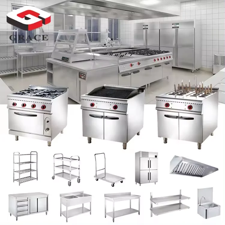 Grace Hotel Stainless Steel Complete Kitchen Supplies Restaurant Catering Equipment