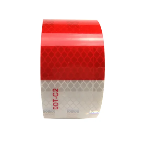 Lianxing DOT-C2 Retro Reflective Conspicuity Reflector Sticker Red and White Reflective Tape for Truck Trailer