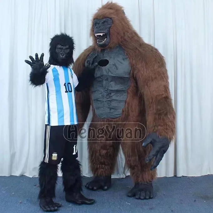 Hengyuan 2.6m Inflatable King-Kong Costume for Adult Halloween Plush Furry Gorilla Mascot