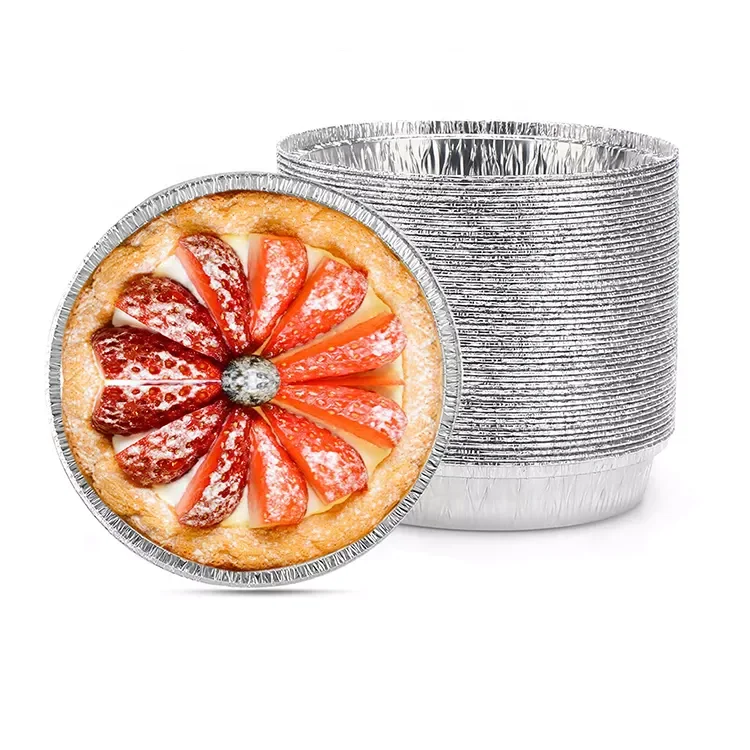 Factory direct sales of takeaway food lunch boxes safe high temperature resistant round aluminum foil containers