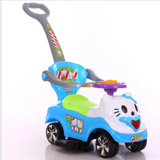 new style Children toy stroller walker pushing bar kids ride on car 3 in 1 deluxe mega car with horn music  ride on car
