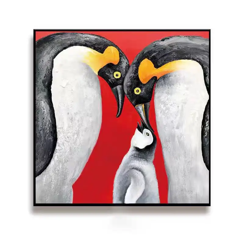 Hand drawn oil painting customized luxury home decoration sofa background bedroom decoration Thick textured animal oil painting