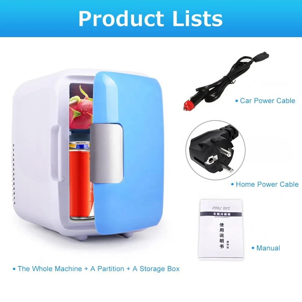High Quality Small Fridge Rapid Cooling 4 Liter/6 Cans Skincare Mini Fridge For Bedroom And Car
