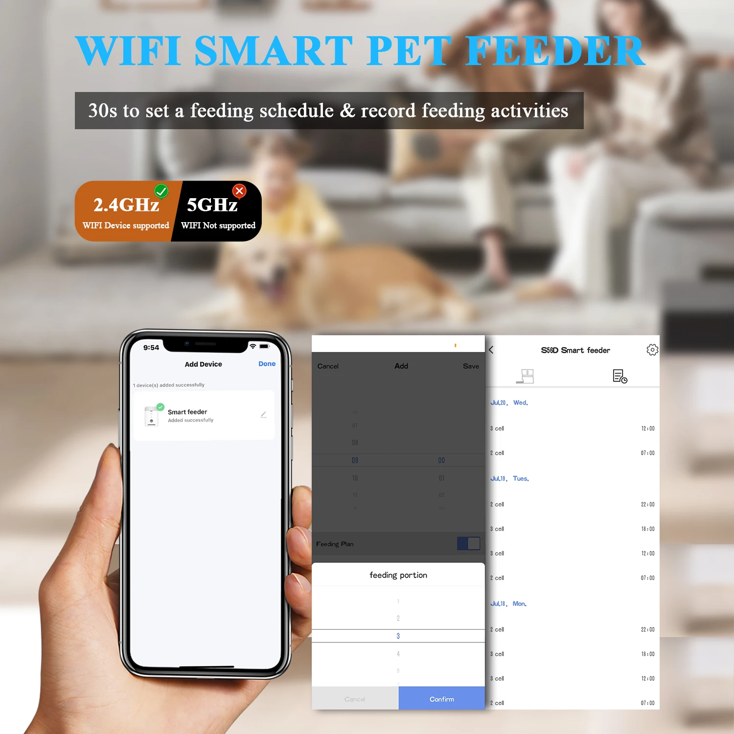 Pet Supplies Automatic Pet Feeder Wifi Microchip Two Modes Control Smart Automatic Cat Feeder OEM/ODM Manufacturer Custom Logo