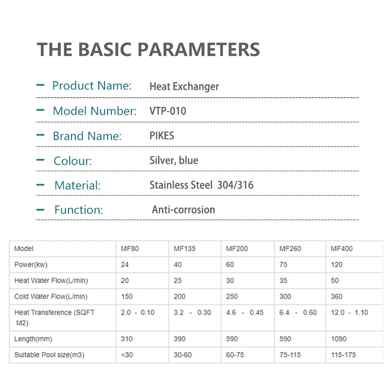 High Quality Stainless Steel Shell and Tube Swimming Pool Heat Exchanger