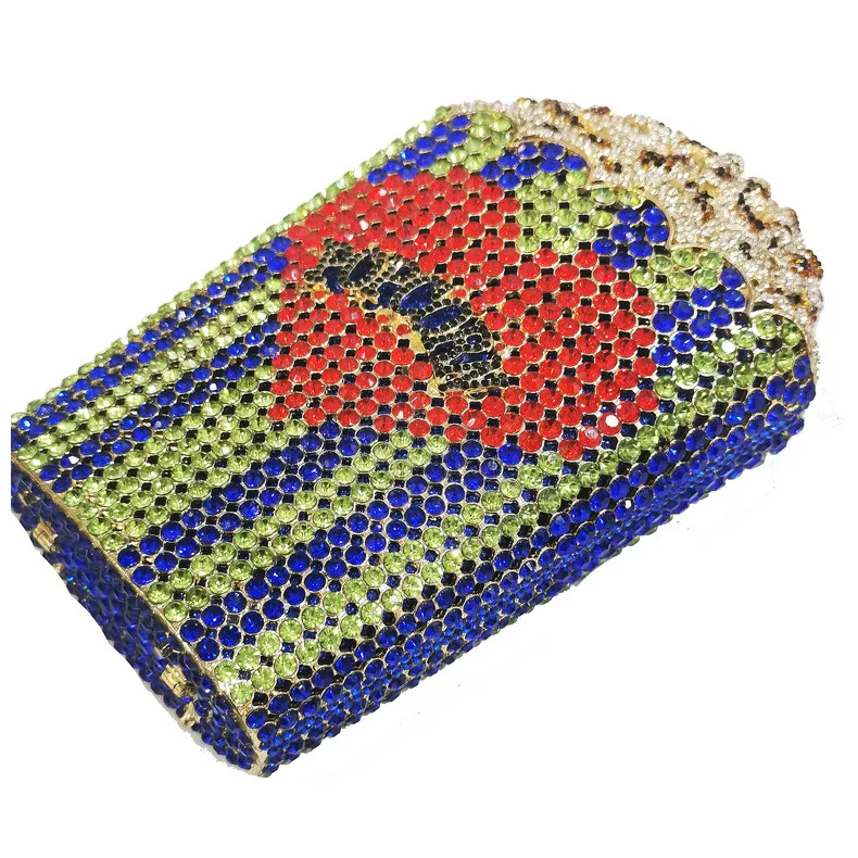 
Factory customized Popcorn shape diamond rhinestone evening bag women clutch purse handbags for party 