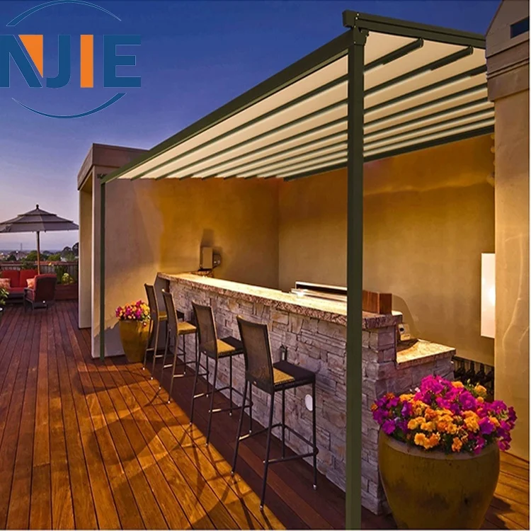 Swing aluminum garden pergola gazebo retractable sunshade steel structure free standing pergola gazebo outdoor