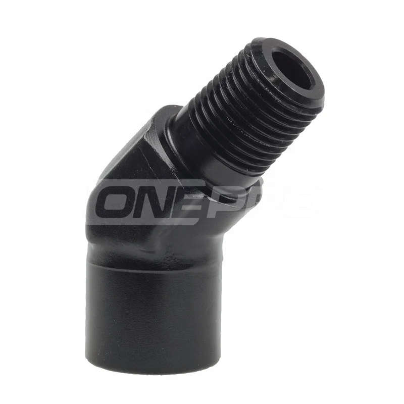 Aluminum Alloy 45 Degree 1/4 NPT Male to 1/4 NPT Female Adapter Coupling Fitting