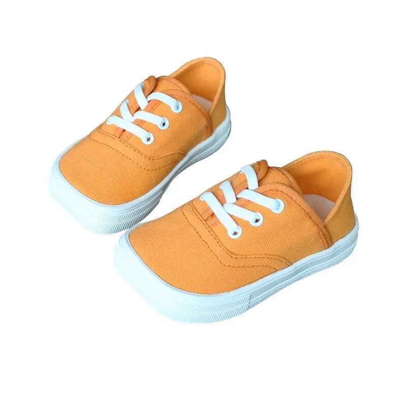 Fashion Ins Style Solid Color Candy Boys Girls Casual Children Canvas Kids Shoes