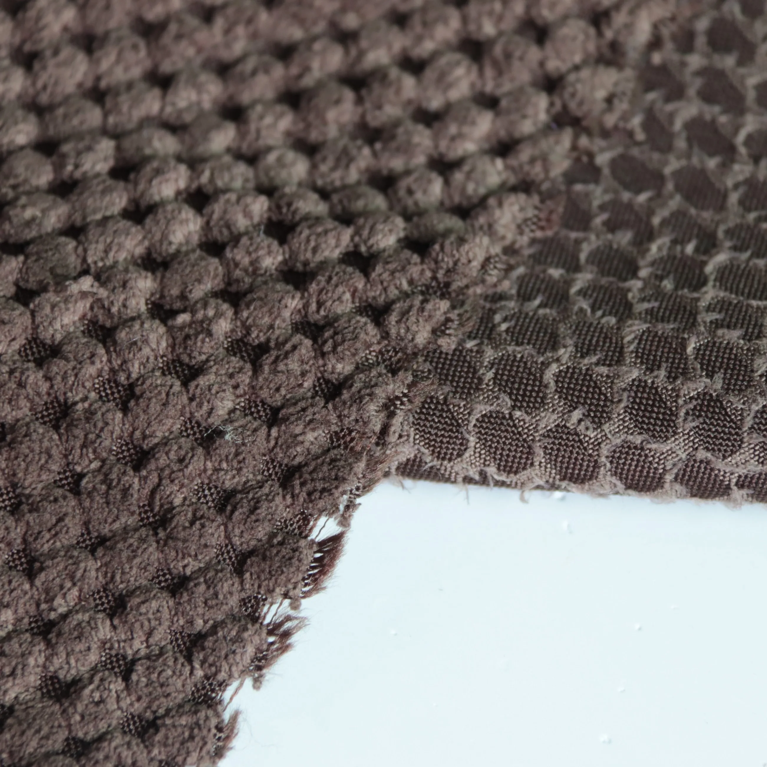 No Moq polyester nylon 255gsm Steamed bread check jacquard solid Corduroy Fabric for sofa cover