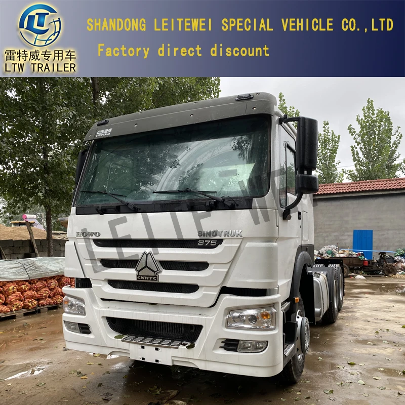Sinotruck Rhd or LHD euro2  Diesel Engine 375HP Used HOWO sino cargo truck 6X4 Tractor Truck for sale