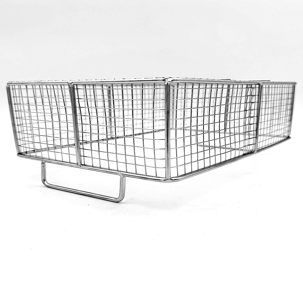 Manufacturer customized Food Grade Basket Stainless Rectangle Wire Mesh Storage Basket For Food Storage