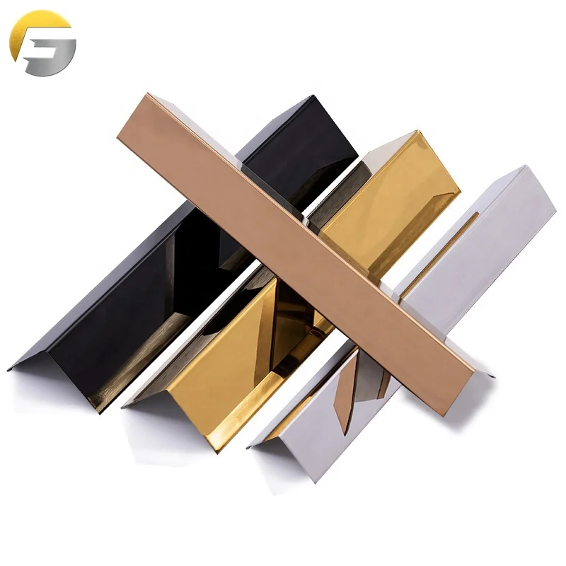 AN848 Customized Stainless Steel Colorful Tile Trim 304 T/L/U Shape Metal Line For Wall & Ceiling & Corner Decoration Project