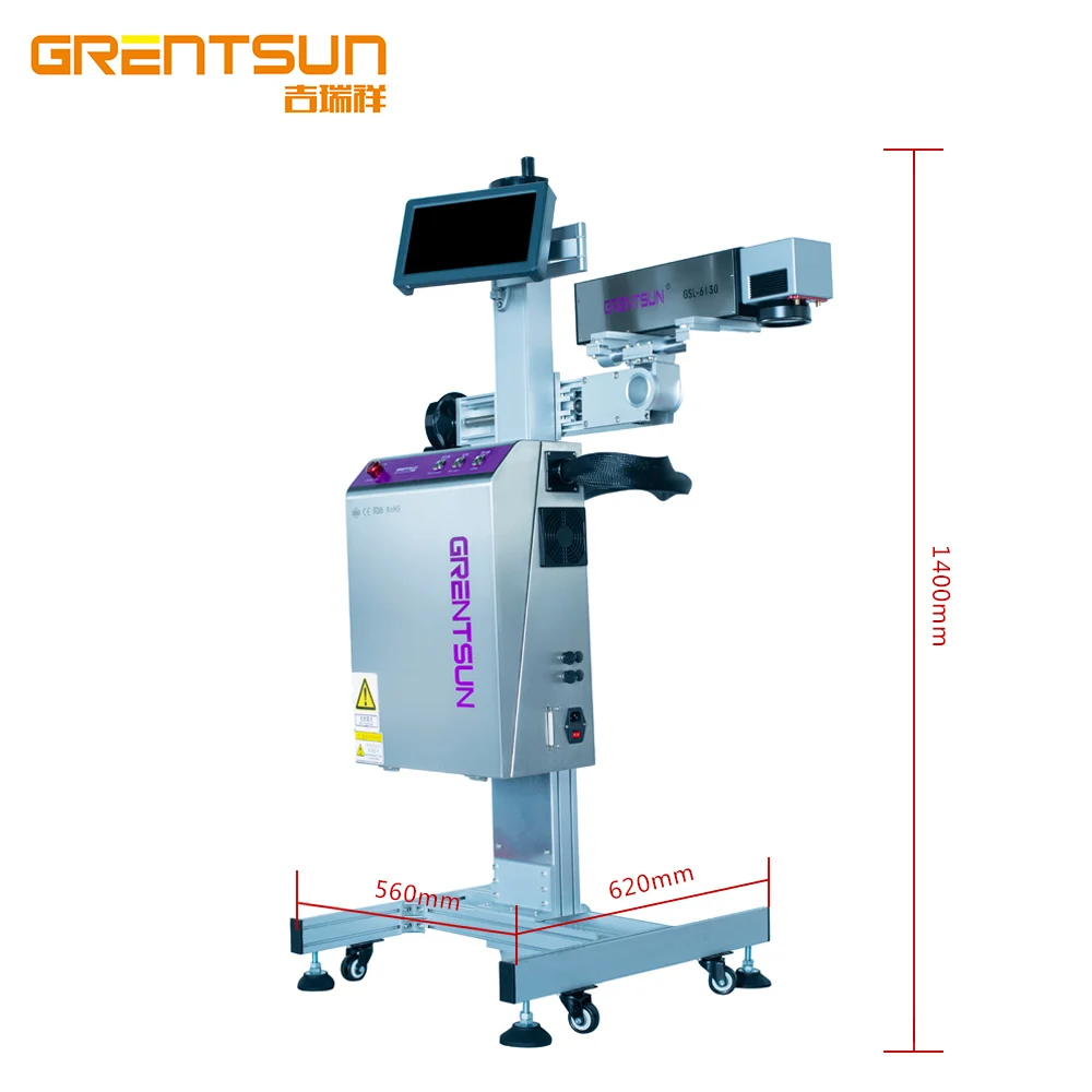 Wholesale laser fiber coding machine 20w flying online marking machine for pvc pipe, colorful cable extrusion line