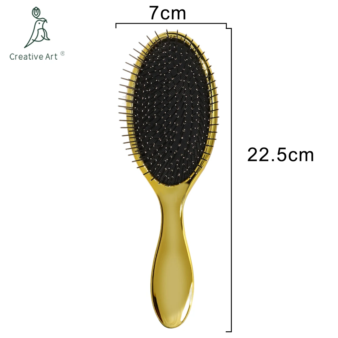 2024 Popular Electroplating  Hair brush Steel Needle With Ball Air Cushion brush For Women With Private Label