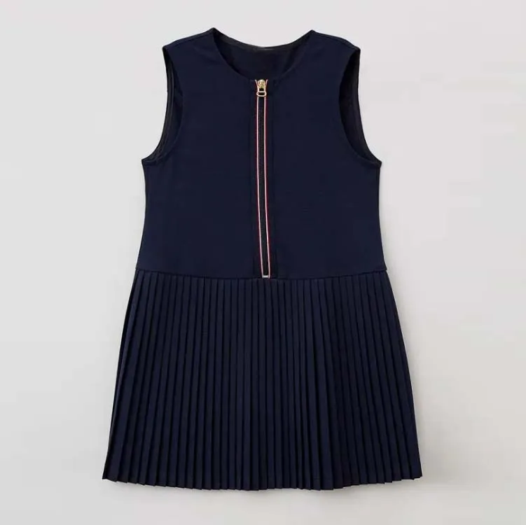 Girls formal vintage school uniform dress kids preppy summer toddler back to school clothing custom accessories