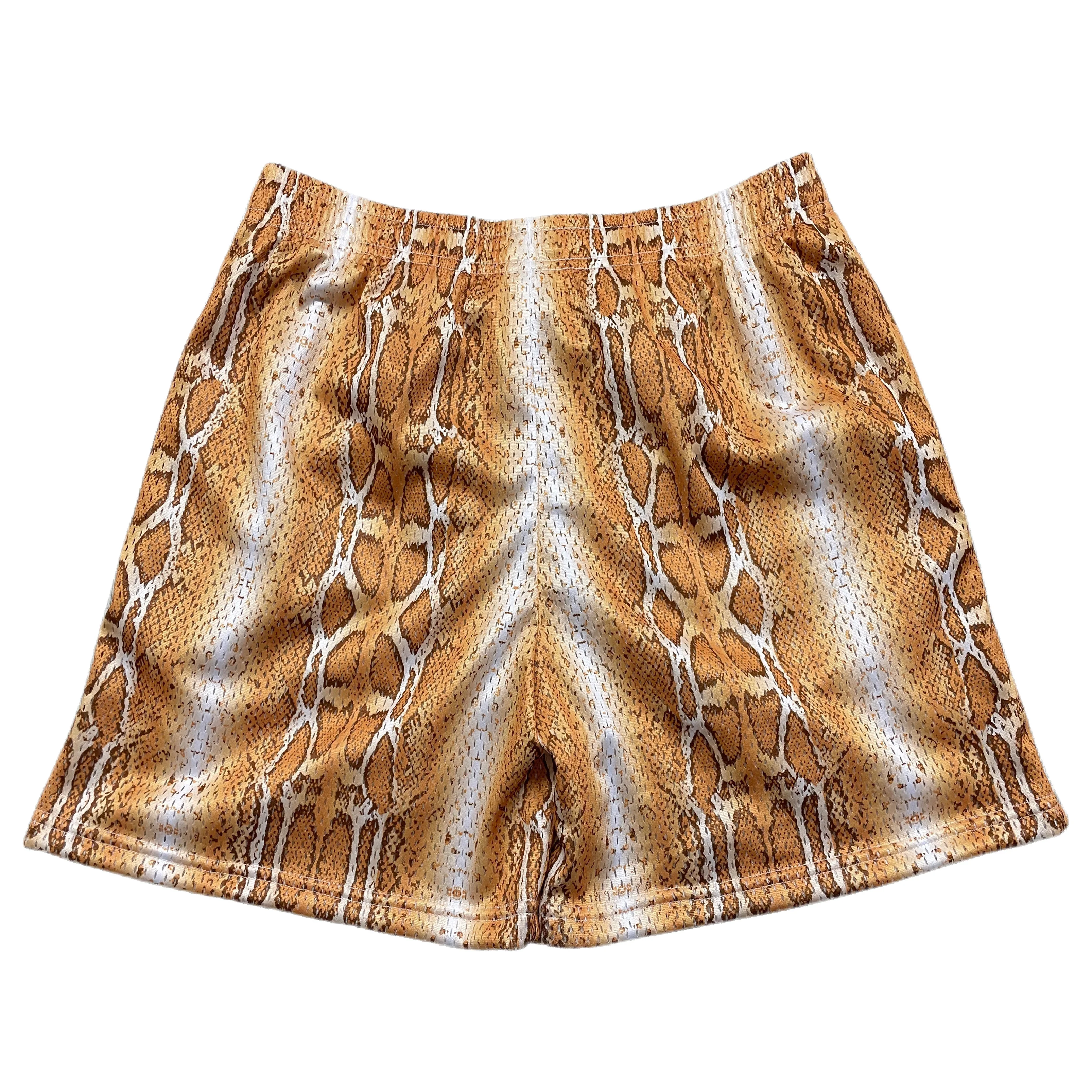 High quality custom logo wholesale sublimation polyester unisex mens 5 inch inseam custom mesh shorts