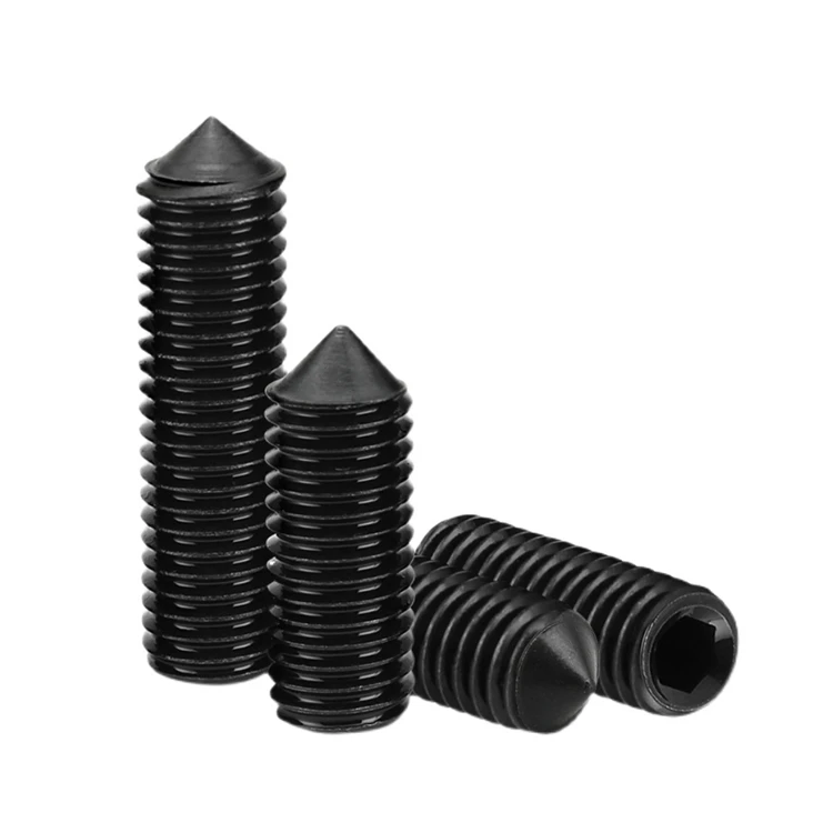 M2 M3 M4 M5 M6 M8 M10 M12 M14 M16 DIN914 Grade 12.9 Black Oxide Grub Screw Allen Socket Set Screws with Cone Point