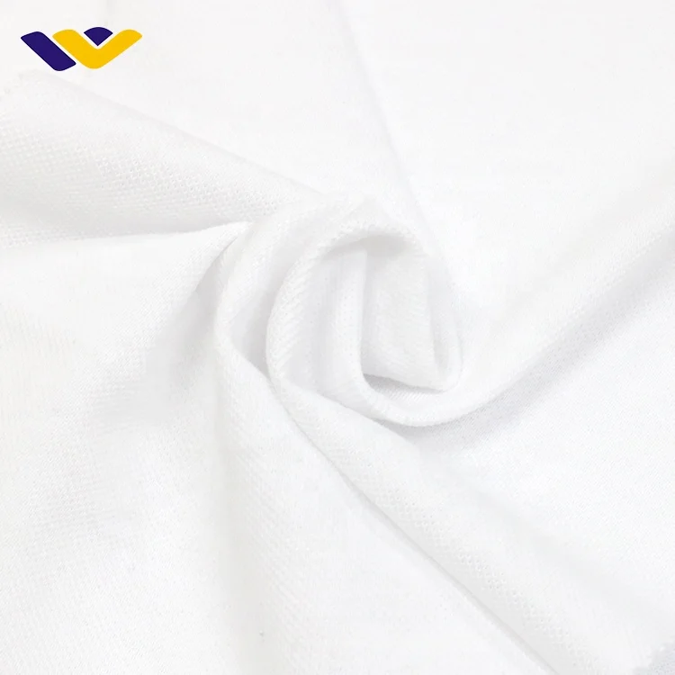 Wholesale organic cotton textured thermal 100 cotton knit fabric polo shirt