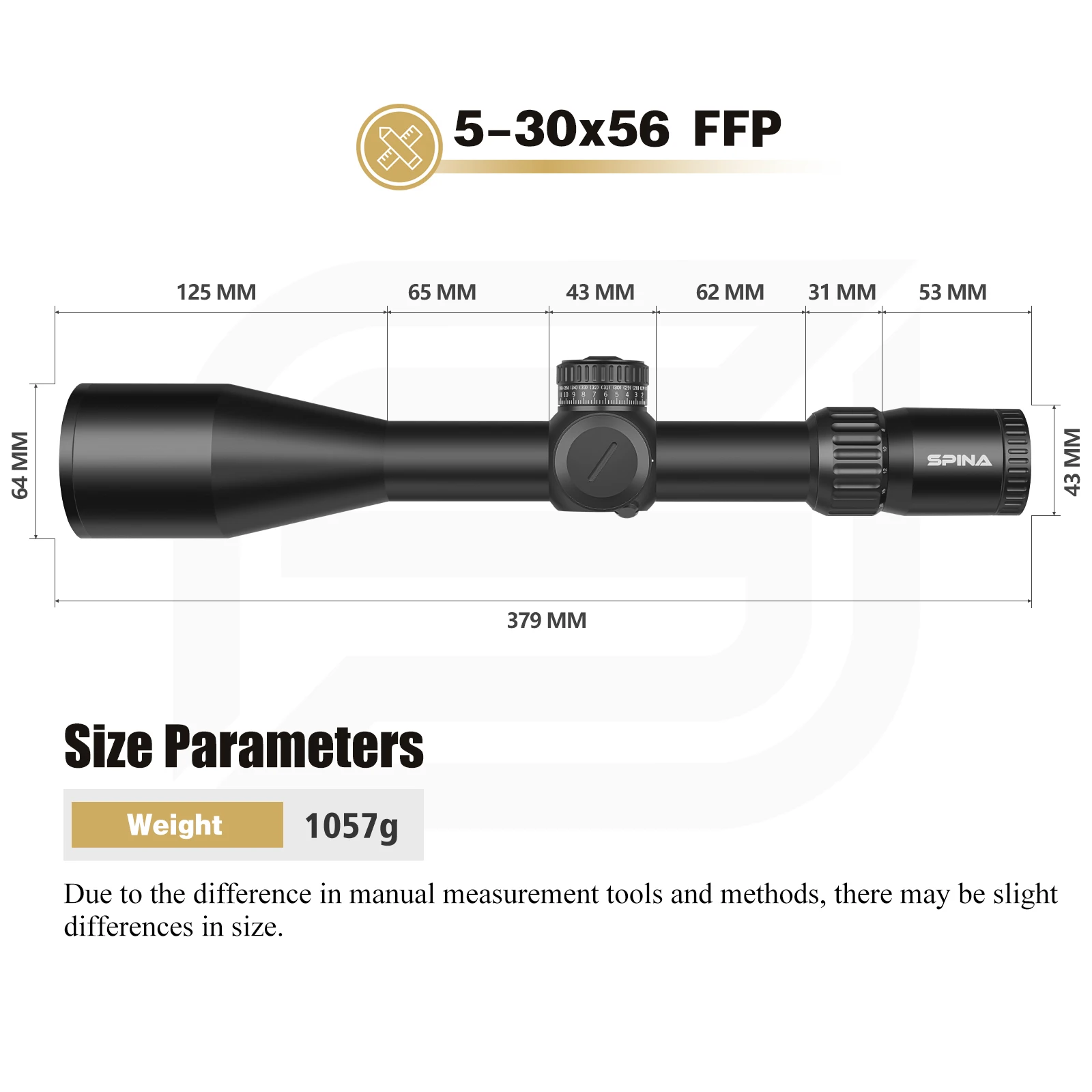 5-30x56 FMC Telescopic Sights Shockproof Waterproof Fogproof Hunting Scope 34mm Tube tactical