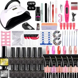 Wholesale 180W SunX7 Max Poly Gel Tools Nails Kit For Professionals Full Set Art Kit