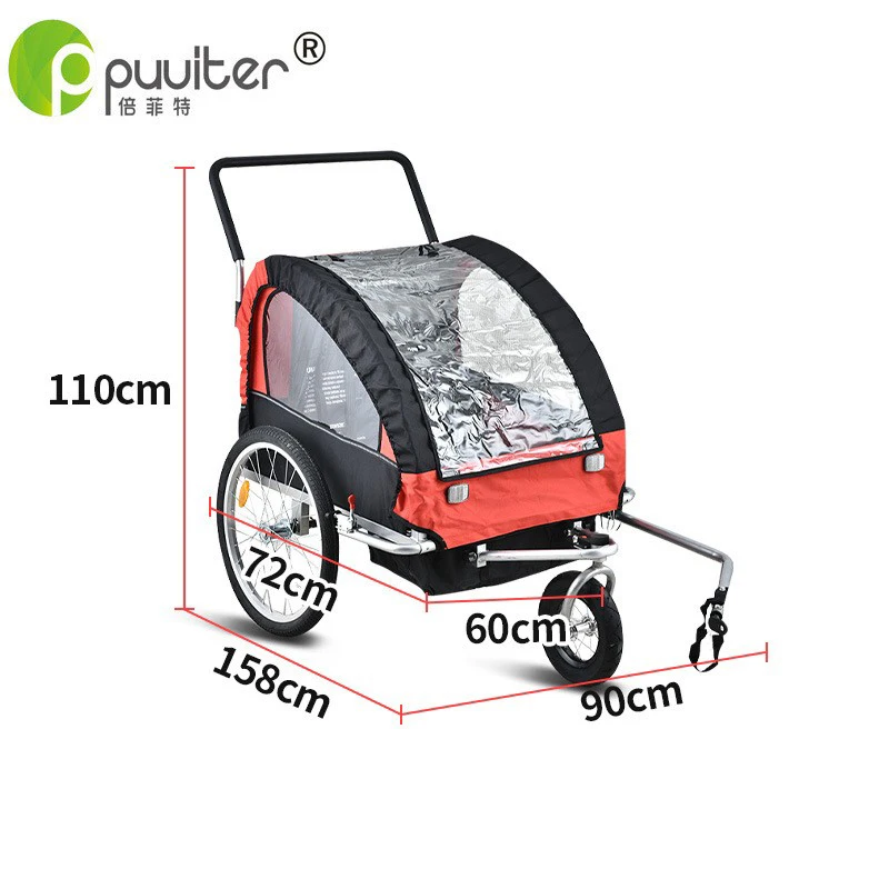 360 Swivel Wheel baby bike trailer 2-in-1 stroller Cart Bicycle Wagon Cargo Carrier with TUV and copyright