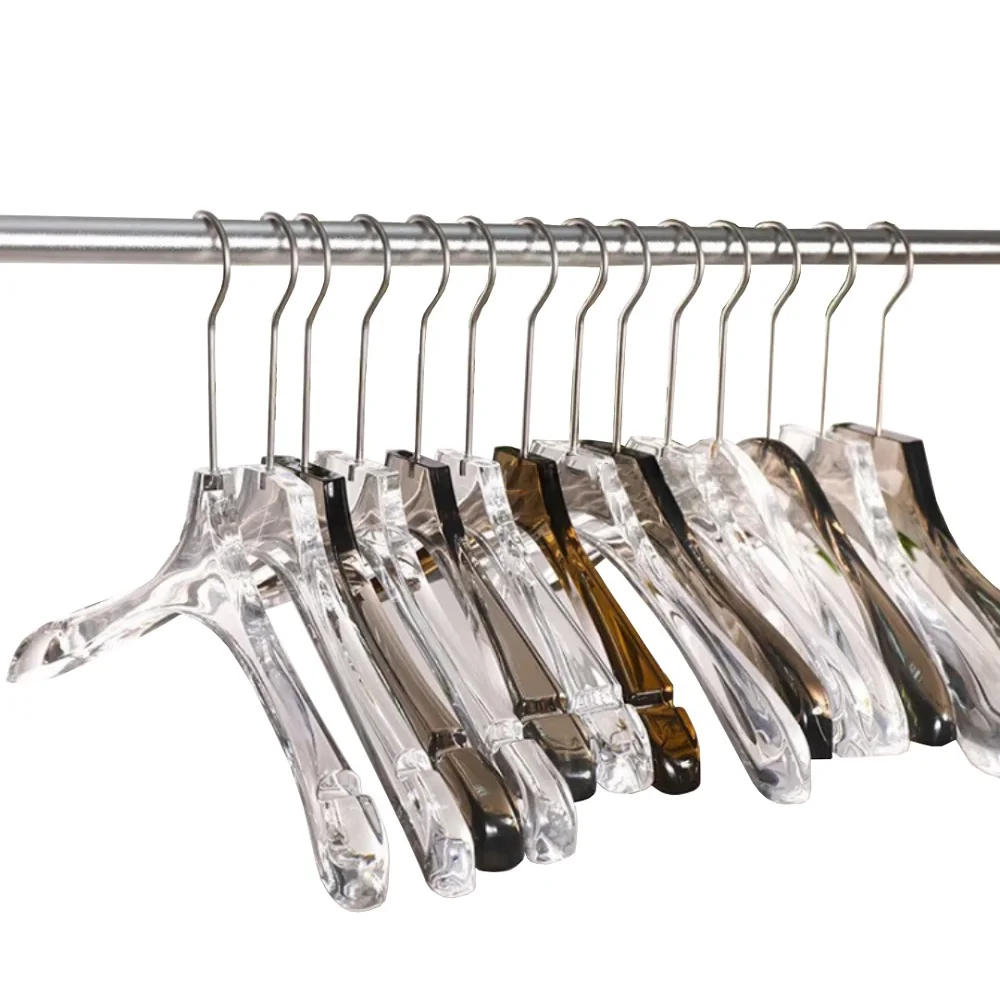 factory price heavy duty acrylic cloth hangers Luxurious Acrylic Hangers for clothing store