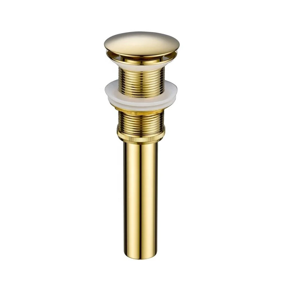 Hot Sale Gold Brushed Brass Pop Up Click Clack Drain Waste Extension Tube With Overflow