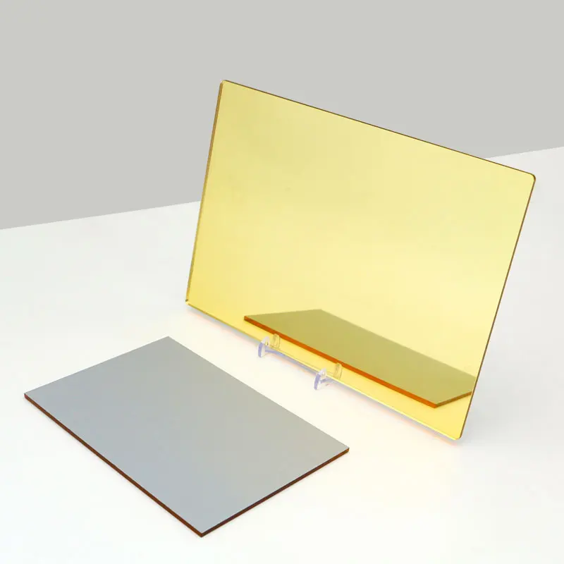 Alands Adhesive Sticker Mirror Sheet acrylic 2 Way Gold 1mm 2mm 3mm