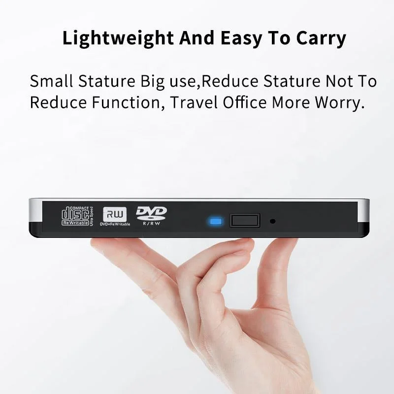 
External DVD CD Drive USB 3.0 Burner Writer Drive Player for Laptop/ Desktop / Macbook / Mac OS / Windows10 /8/ 7 / XP / Vista 
