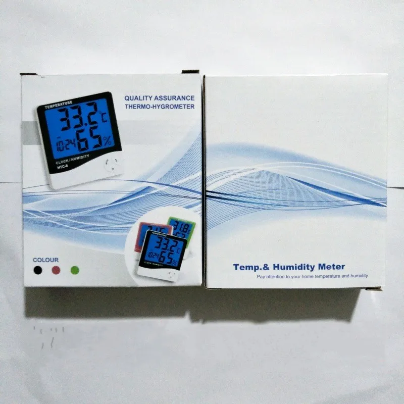 Hygrometer Thermometer Temperature Humidity Meter Alarm Clock Calendar Tester with LCD Screen For Eyelash Extensions