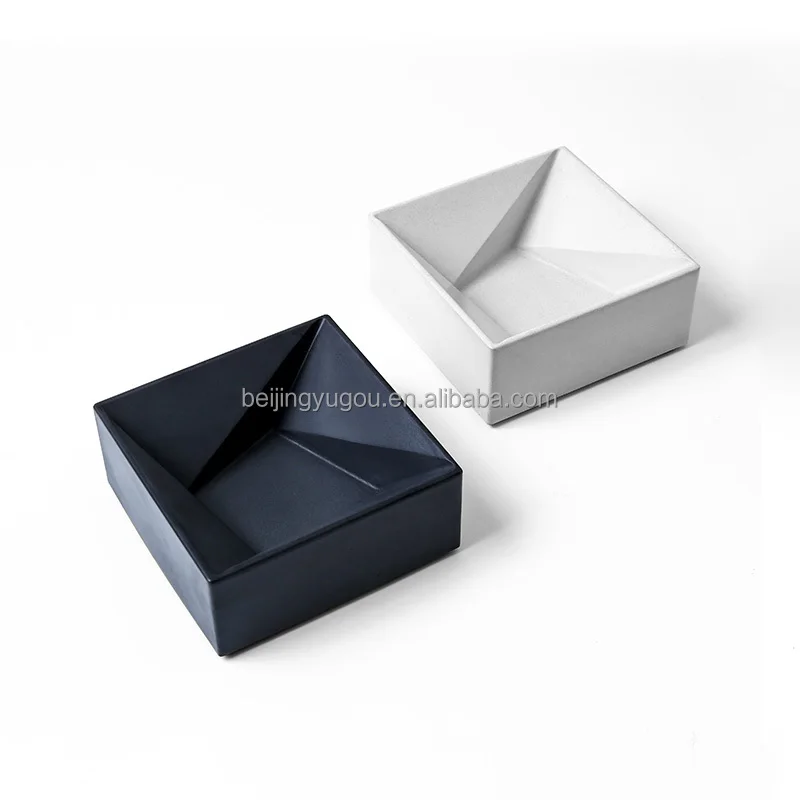 Classic Square Multifunctional Cigar Ashtray Custom Shape Logo Men Business Promotional Gift Office Ceramic Marble Ashtray