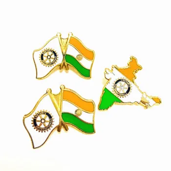 Custom flag pin hard enamel India national flag lapel pin