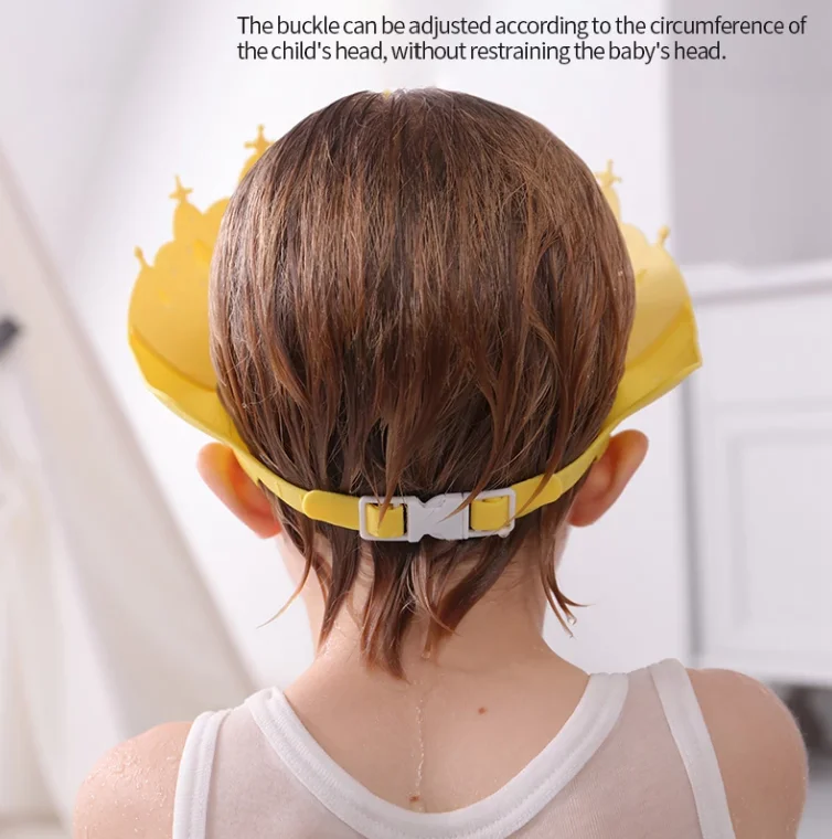 Adjustable Baby Shower Hat Crab Shape Wash Hair Shield Shampoo Hat for Baby Bath Ear Protection Safe Children Shower Head Cover