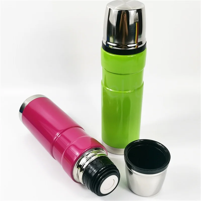 Promotion Custom Logo Sports Insulated 304 Double Layer Stainless Steel Bullet Shape Vacuum Flasks Outdoor Portable Water Bottle